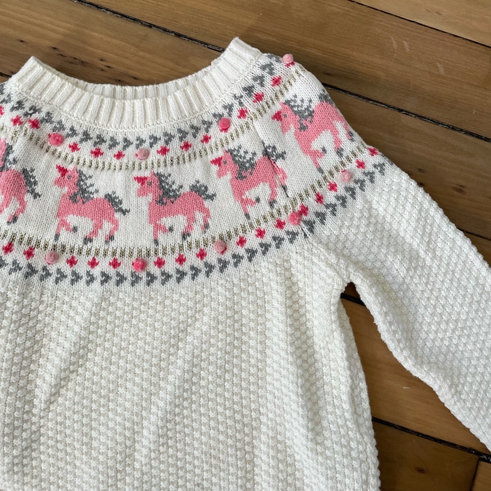 Unicorn Fair Isle Style Sweater
